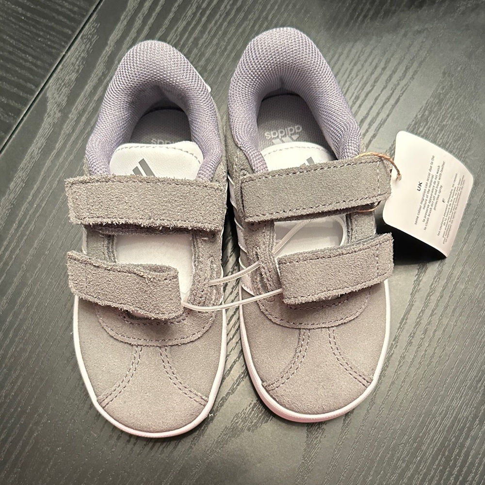 Adidas Kids Light Gray Velcro Sneakers